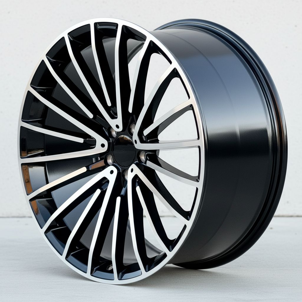 MB15 22x9 5x112 +32 66.6 Black Machined Face