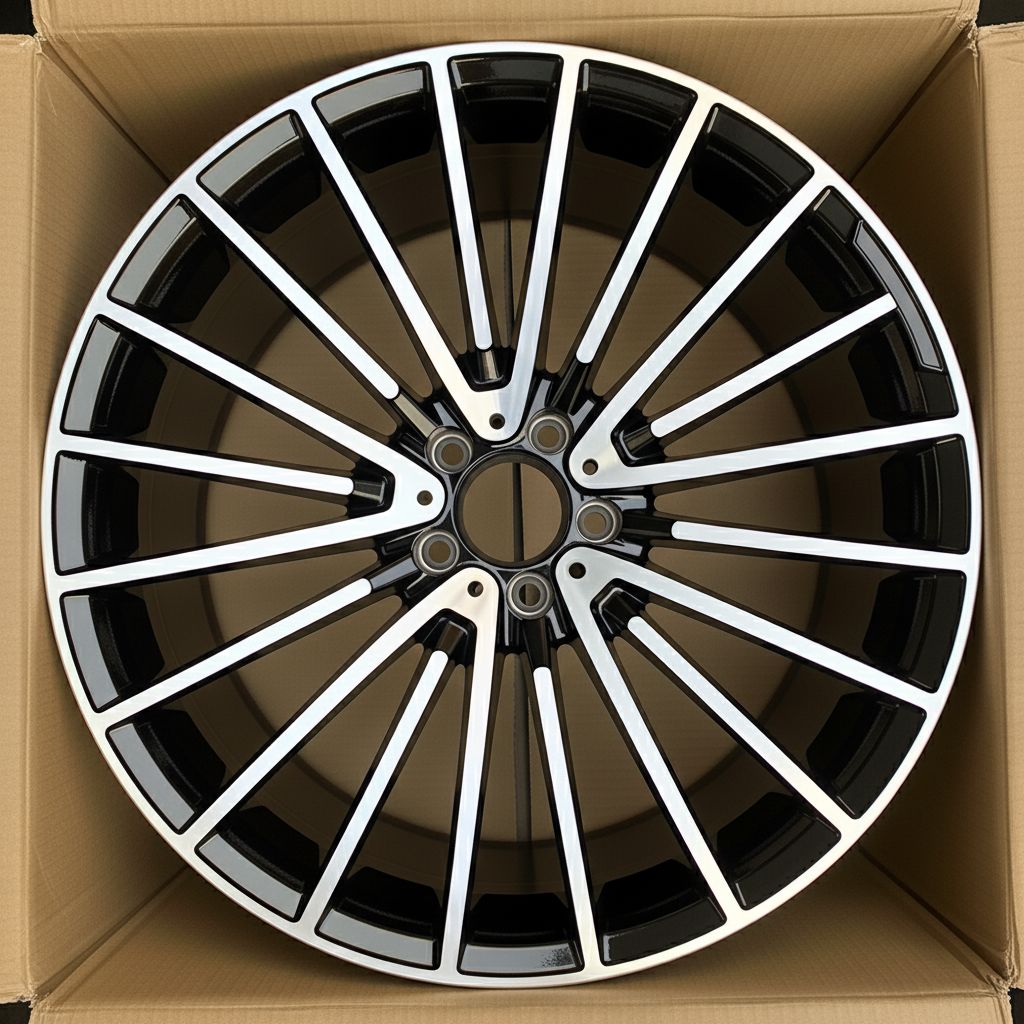 MB15 22x9 5x112 +32 66.6 Black Machined Face