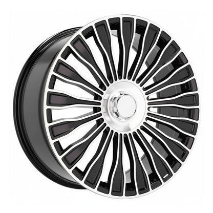MB17 22x9 5x112 +32 66.6 Gloss Black Machined Face