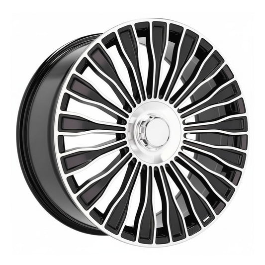 MB17 22x9 5x112 +32 66.6 Gloss Black Machined Face