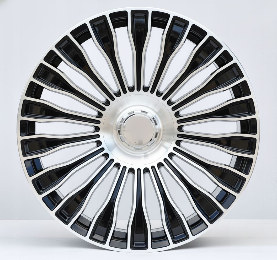 MB17 22x10.5 5x112 +43 66.6 Gloss Black Machined Face