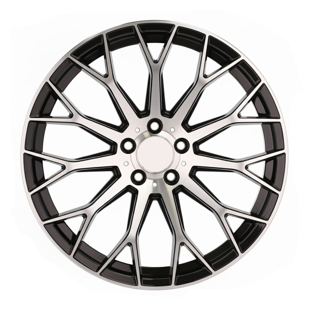 MB20 20x9.5 5x112 +38 66.6 Black Machined Face