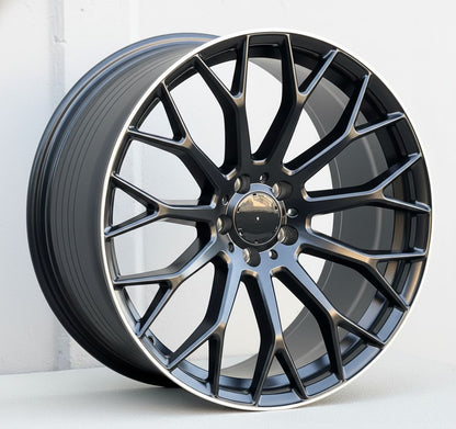 MB20 19x8.5 5x112 +42 66.6 Matte Black Machined Tip