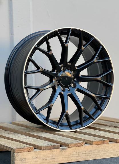MB20 19x8.5 5x112 +42 66.6 Matte Black Machined Tip