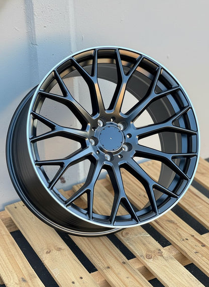 MB20 19x8.5 5x112 +42 66.6 Matte Black Machined Tip