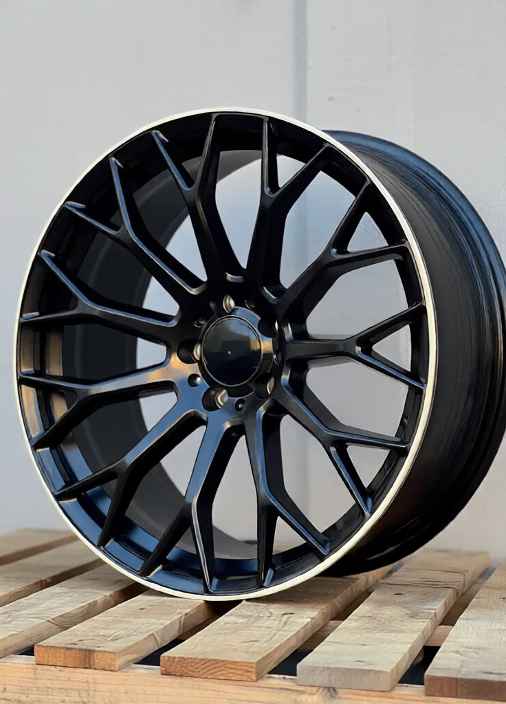 MB20 20x8.5 5x112 +35 66.6 Matte Black Machined Tip