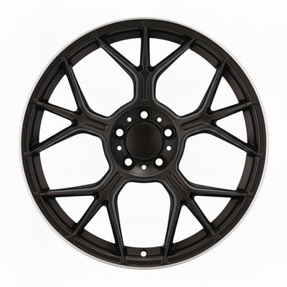 MB21 20x9.5 5x112 +38 66.6 Matte Black Machined Tip