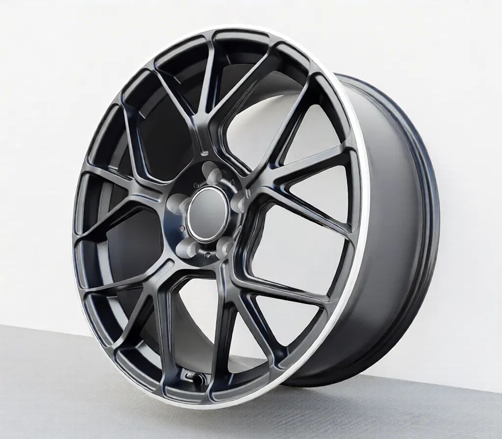 MB21 20x8.5 5x112 +35 66.6 Matte Black Machined Tip