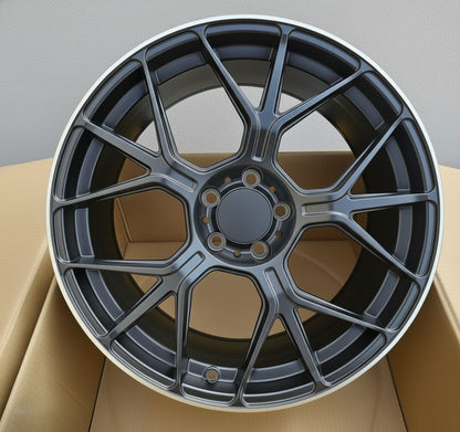 MB21 20x9.5 5x112 +38 66.6 Matte Black Machined Tip
