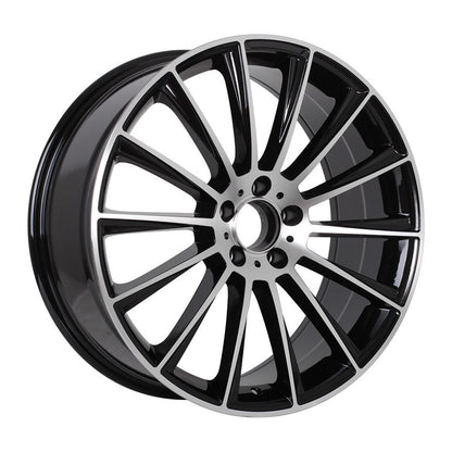 MB4 20x9.5 5x112 +43 66.6 Black Machined Face