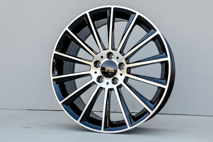 MB4 20x9.5 5x112 +43 66.6 Black Machined Face