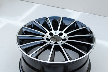 MB4 18x8 5x112 +42 66.6 Black Machined Face