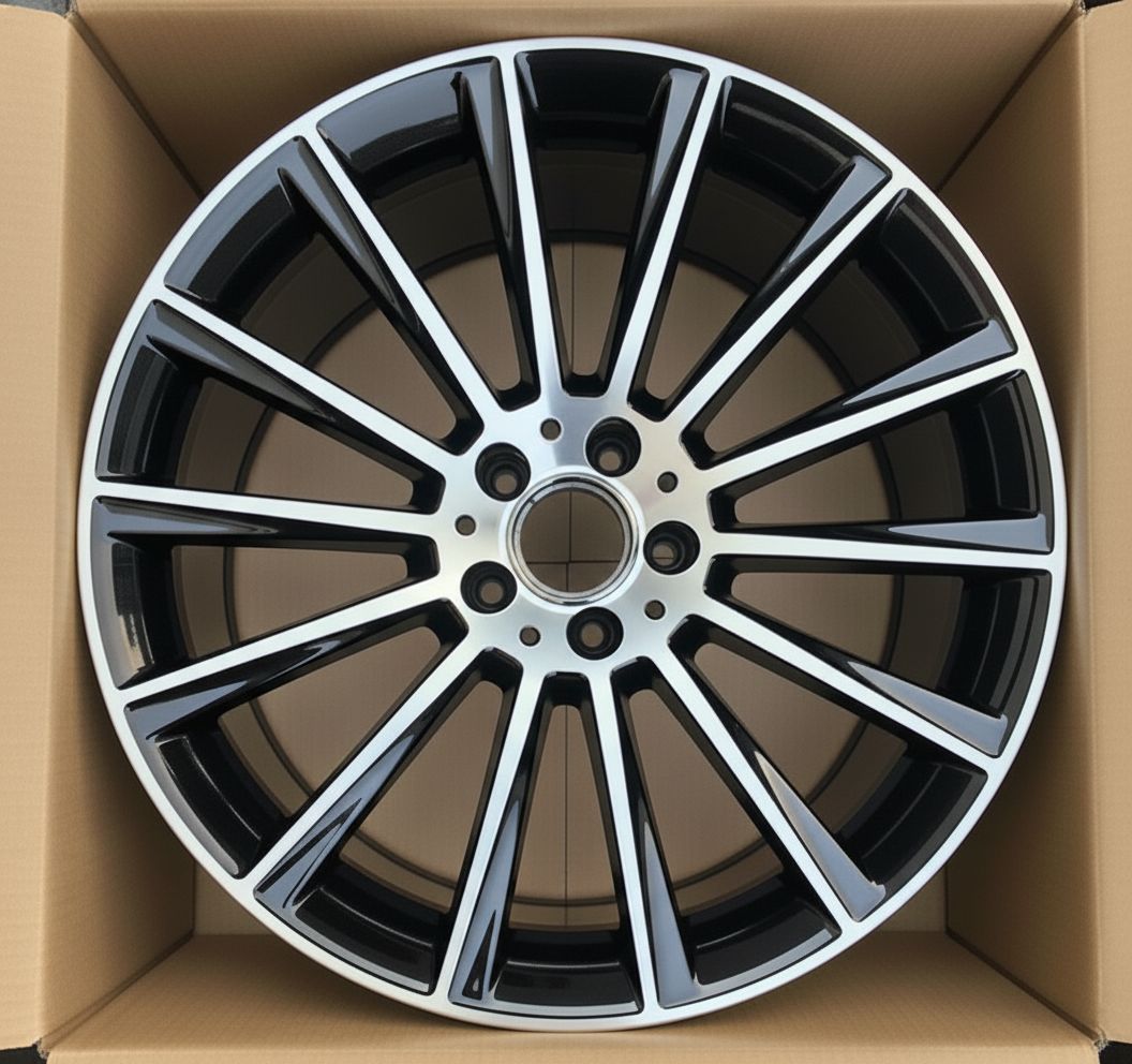 MB4 20x9.5 5x112 +43 66.6 Black Machined Face