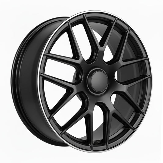 MB8 19x8.5 5x112 +35 66.6 Matte Black Machined Tip