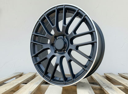 MB8-V2 18x8 5x112 +42 66.6 Matte Black Machined Tip