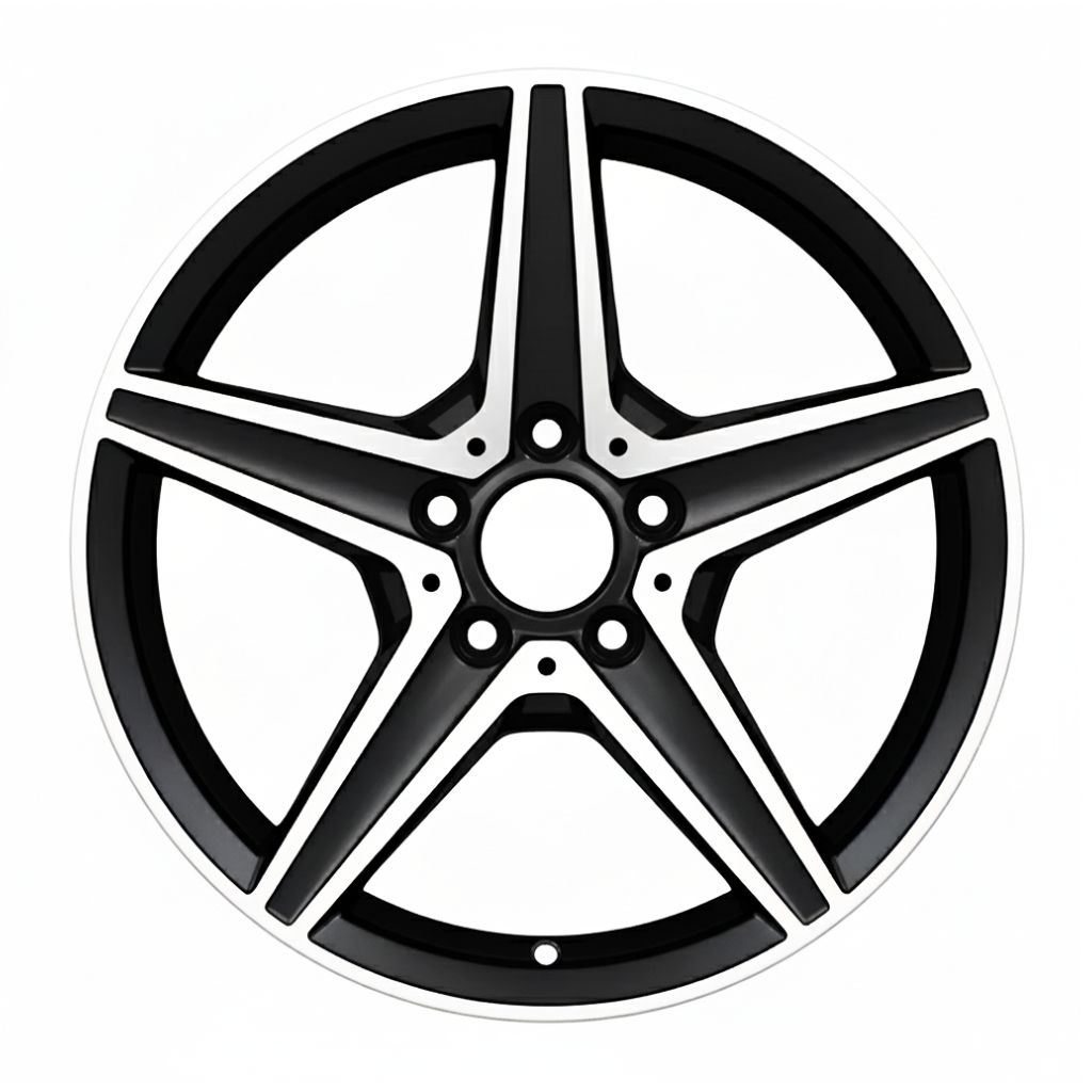 MB9 19x9.5 5x112 +45 66.6 Gloss Black Machined Face