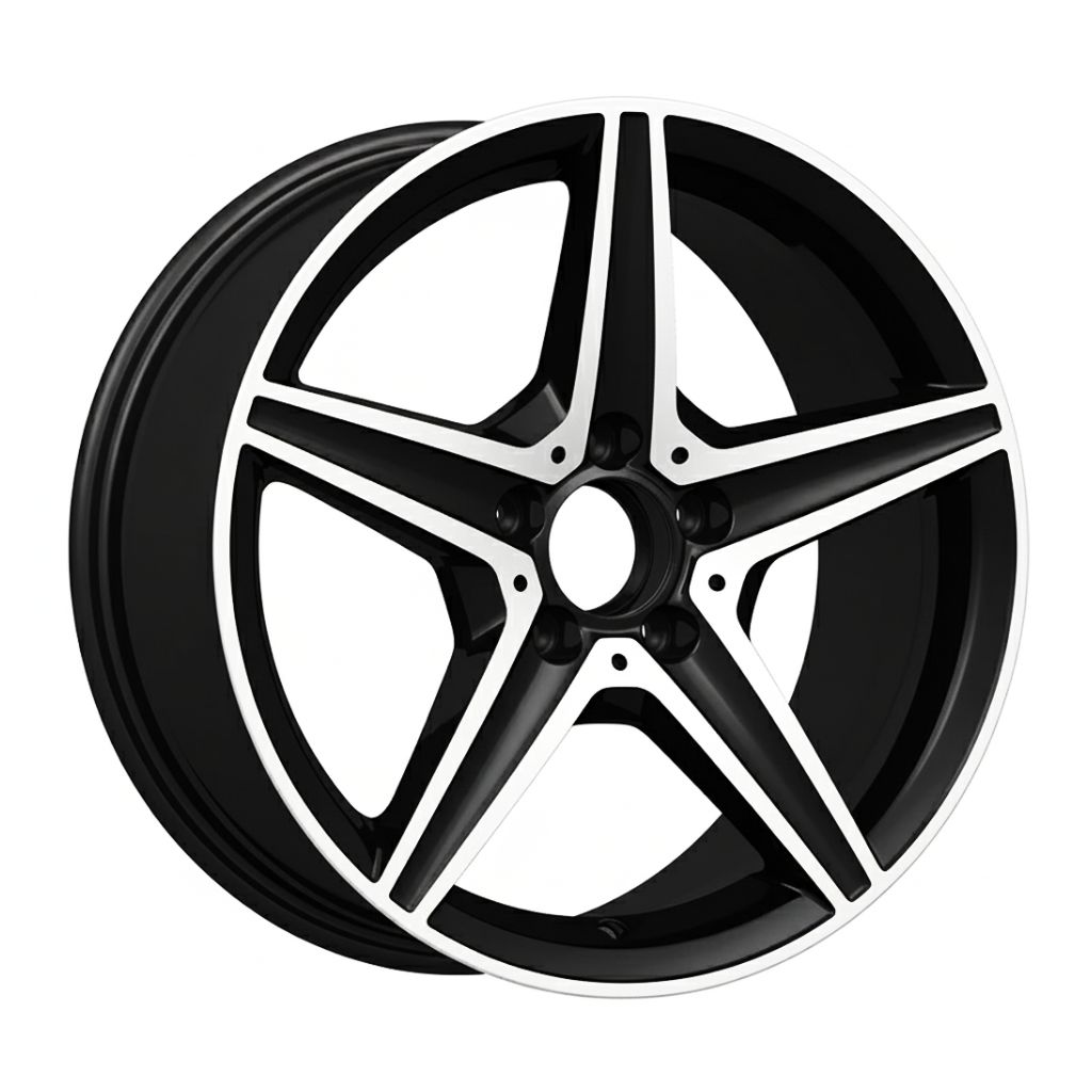 MB9 19x8.5 5x112 +35 66.6 Gloss Black Machined Face