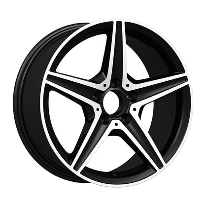 MB9 19x8.5 5x112 +35 66.6 Gloss Black Machined Face
