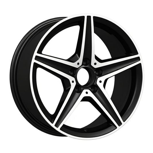 MB9 19x9.5 5x112 +45 66.6 Gloss Black Machined Face