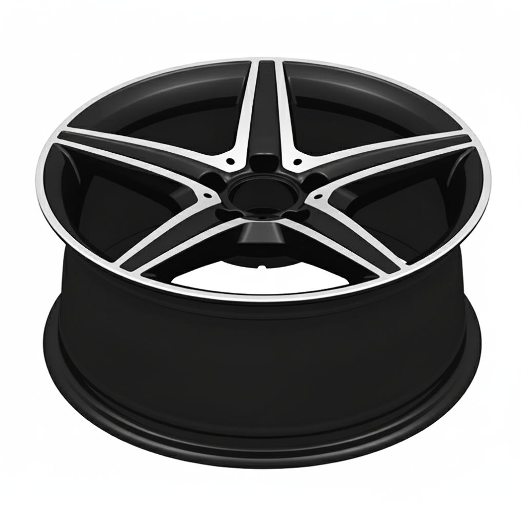 MB9 19x8.5 5x112 +40 66.6 Gloss Black Machined Face