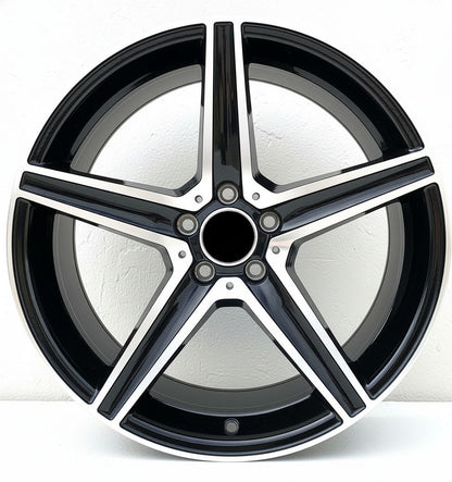 MB9 19x8.5 5x112 +40 66.6 Gloss Black Machined Face