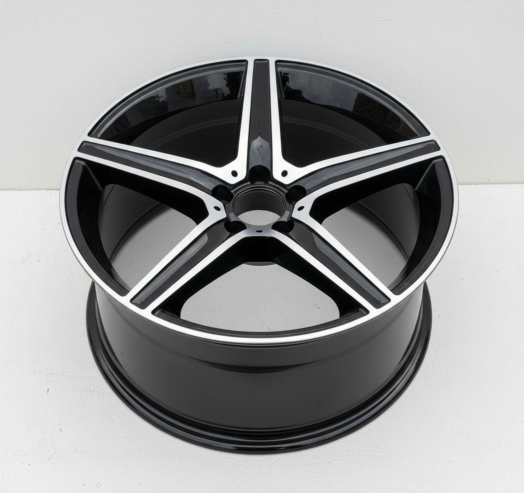 MB9 19x8.5 5x112 +40 66.6 Gloss Black Machined Face