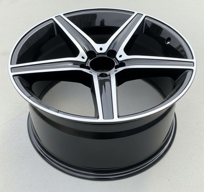 MB9 18x9 5x112 +45 66.6 Gloss Black Machined Face