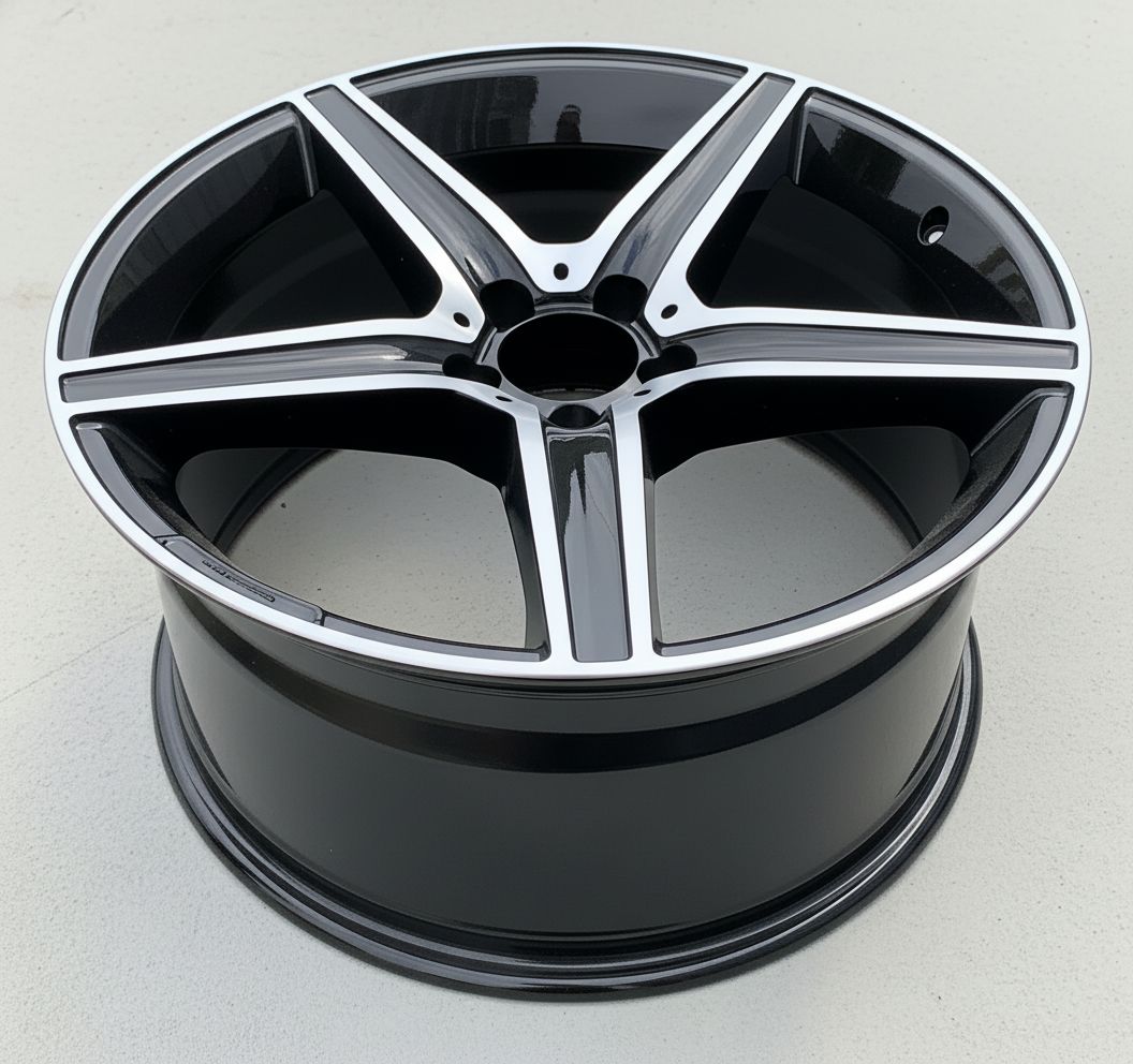 MB9 19x9.5 5x112 +40 66.6 Gloss Black Machined Face