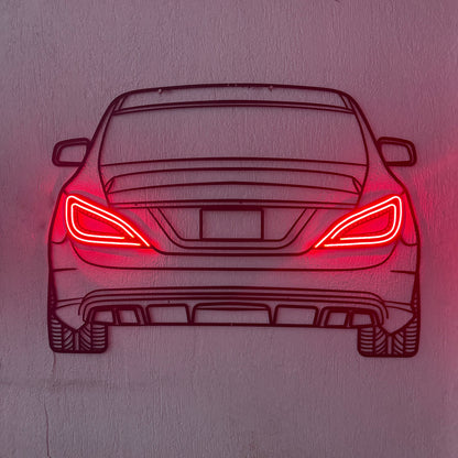 CLS AMG 63 Back View Metal Neon Car Wall Art - MTN0077