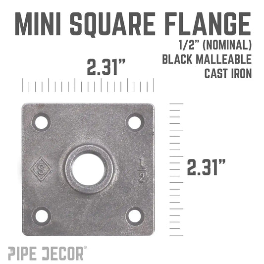 1/2 in. Black Square Mini Flange
