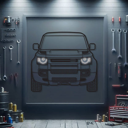 2020 Defender Front View Metal Neon Car Wall Art - MTN0107