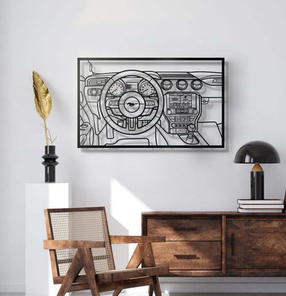Mustang GT S550 Driver's Cockpit Metal Frame Wall Art - MT1471
