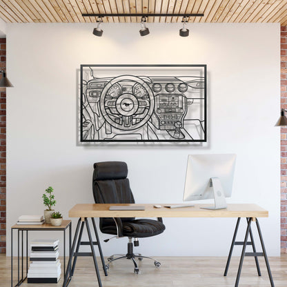 Mustang GT S550 Driver's Cockpit Metal Frame Wall Art - MT1471