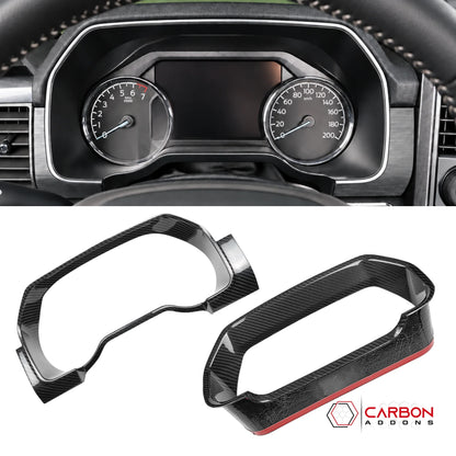 Real Carbon Fiber Gauge Cluster Trim Cover for 2021-2023 Ford F-150