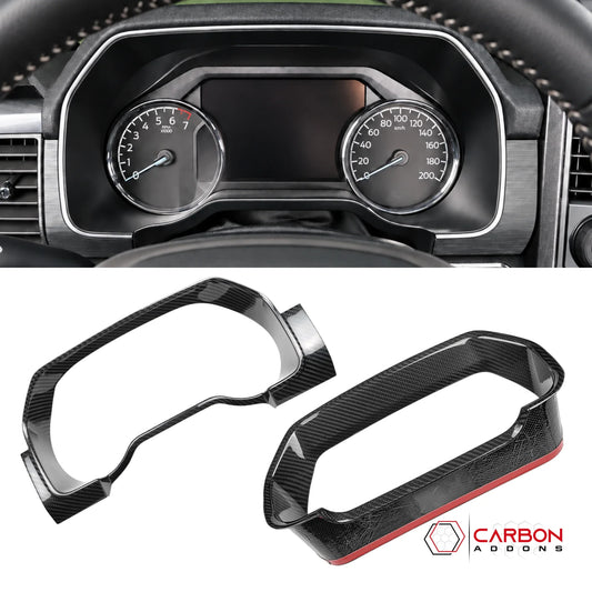 Real Carbon Fiber Gauge Cluster Trim Cover for 2021-2023 Ford F-150
