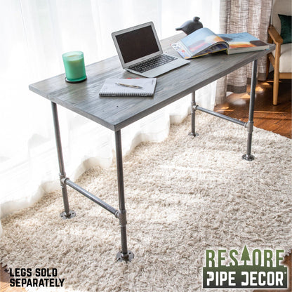 RESTORE Riverstone Grey Solid Wood Desk Tabletop