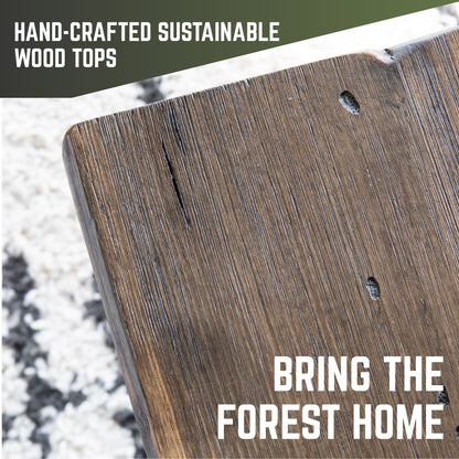 RESTORE Trail Brown Solid Wood End Tabletop