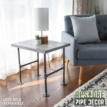 RESTORE Riverstone Grey Solid Wood End Tabletop