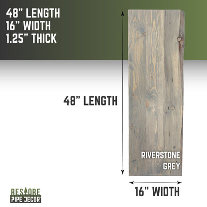 RESTORE Riverstone Grey Solid Live Edge Wood Console Tabletop