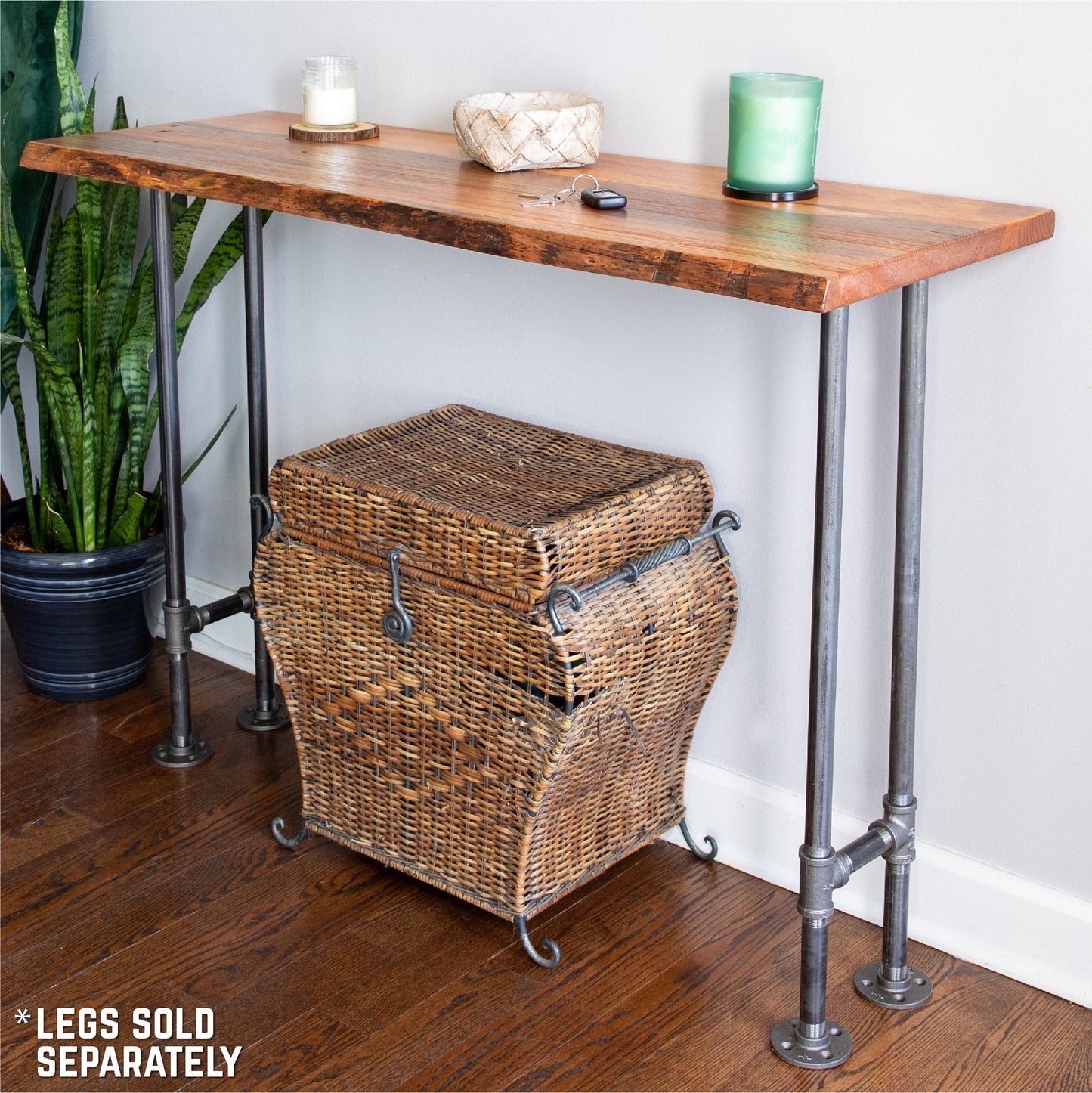 RESTORE Sunset Cedar Solid Live Edge Wood Console Tabletop