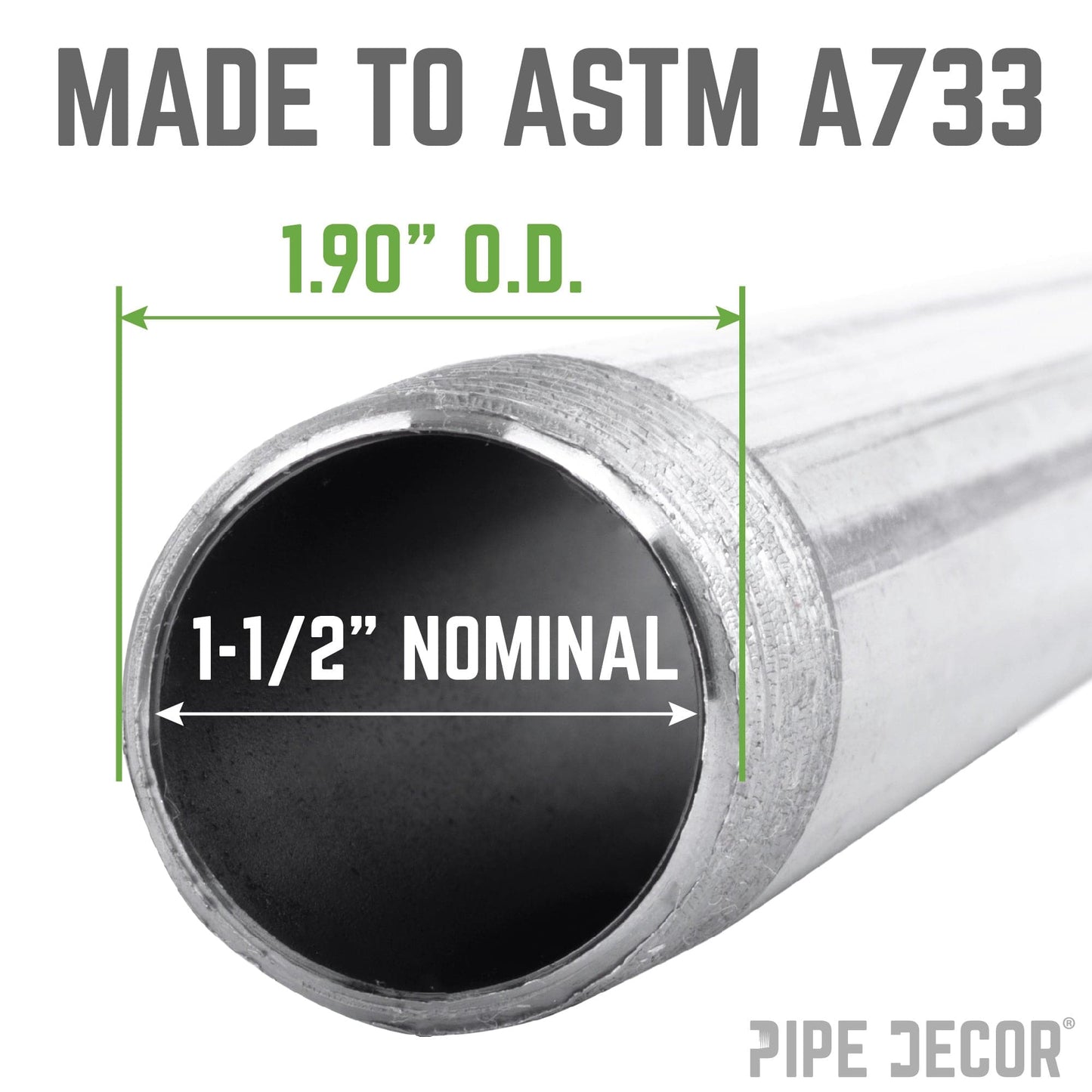 1 1/2 in. x 5 in. Galvanized Pipe
