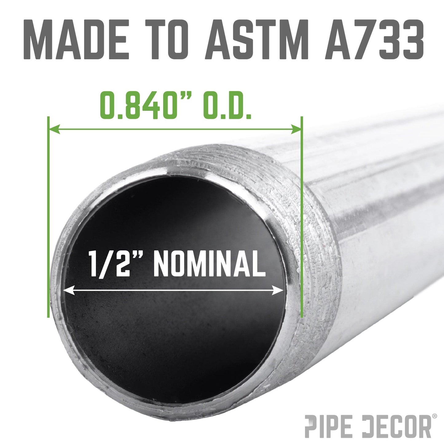 1/2 in. x 2 1/2 in. Galvanized Steel Nipple