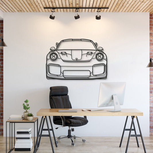 911 GT2 RS Model 991 Front Metal Car Wall Art - MT0848