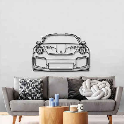 911 GT2 RS Model 991 Front Metal Car Wall Art - MT0848