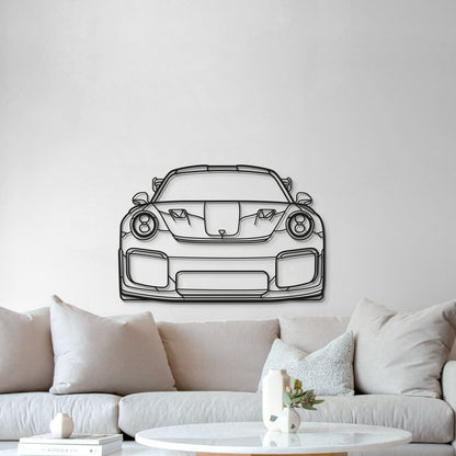 911 GT2 RS Model 991 Front Metal Car Wall Art - MT0848