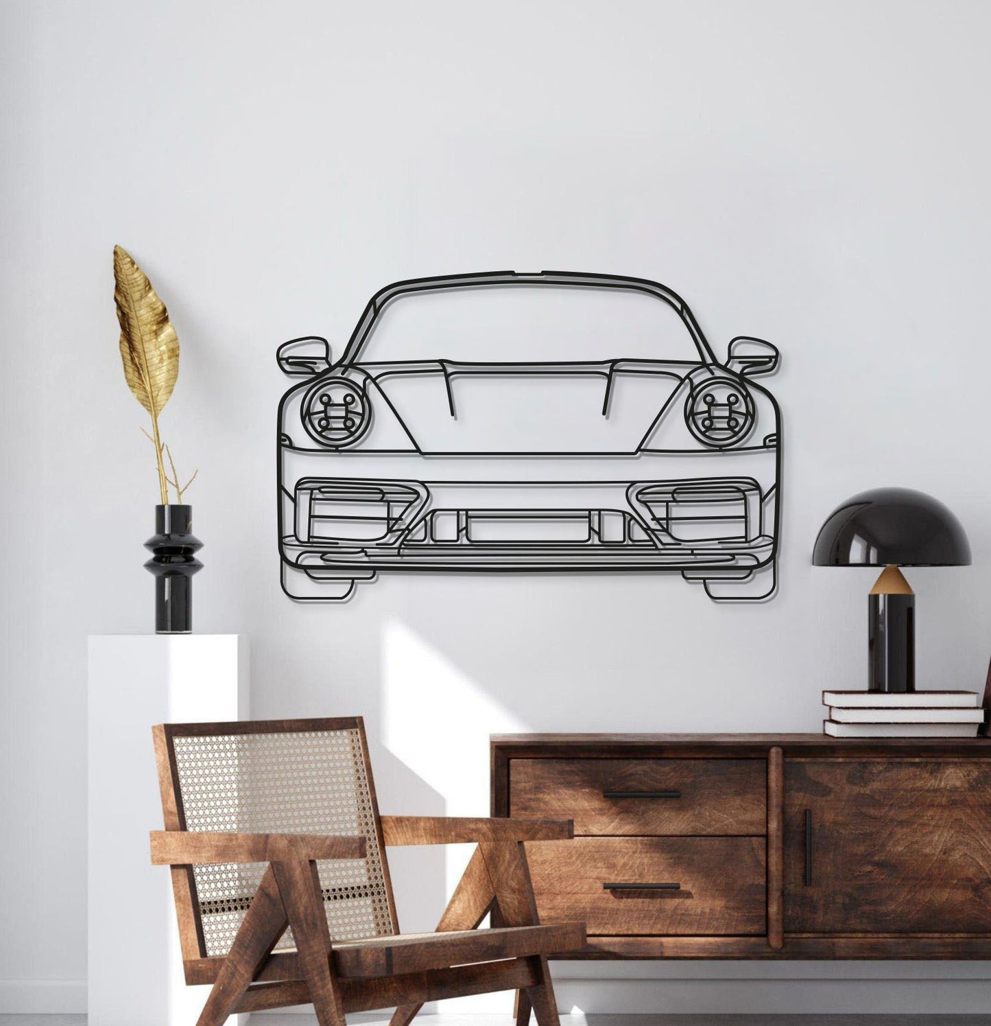 911 Model 992 Front View Metal Car Wall Art - MT0865
