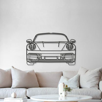 911 Model 992 Front View Metal Car Wall Art - MT0865