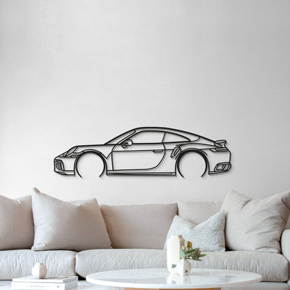 911 Turbo S Model 992 Detailed Metal Car Wall Art - MT0877