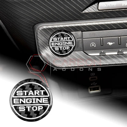Real Carbon Fiber Start/Stop Button Cover for 2024+ Ford Mustang