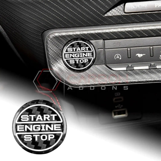 Real Carbon Fiber Start/Stop Button Cover for 2024+ Ford Mustang